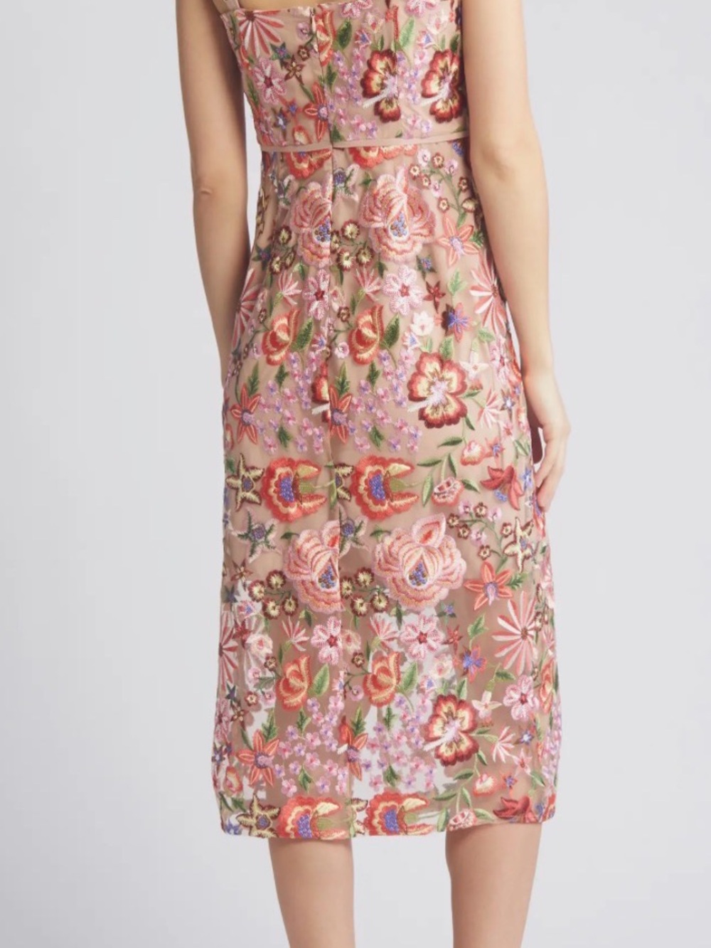 Sam Edelman Midi Embroidered Sheath Dress - Picture 2 of 7